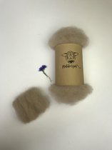 Alpaca wol kaardvlies | Nederlandse alpaca wol | 100 gram