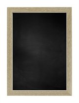 Zwart Krijtbord met Houten Lijst - Vergrijsd - 63 x 83 cm - Lijstbreedte: 20 mm - Vlak