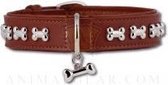 Hondenhalsband Artleather Silverbones brown 25 cm