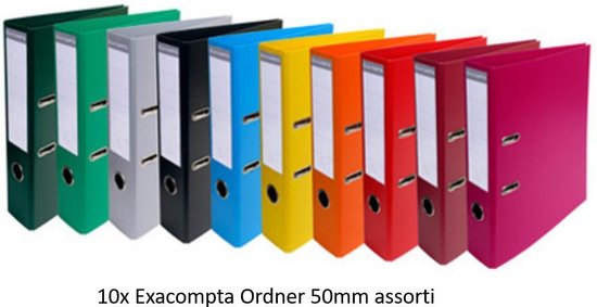 10X Ordner Exacompta Premium A4 - 50mm - assorti |