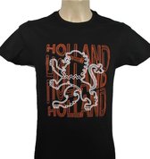 T-Shirt - Casual T-Shirt - Fun T-Shirt - Fun Tekst - Lifestyle T-Shirt - Mood - Koningsdag - Oranje Boven - Leeuw - HOLLAND -Zwart - XL