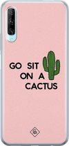 Huawei P Smart Pro hoesje siliconen - Go sit on a cactus | Huawei P Smart Pro case | blauw | TPU backcover transparant