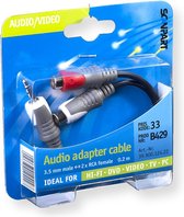 Scanpart adapterkabel 2tulp(F)-3.5S(M) 0,2m