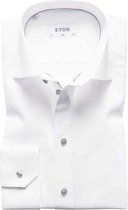 Eton overhemd wit Slim Fit grijze details