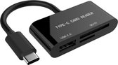 Gembird USB Cardreader met USB-C connector, USB-A aansluiting en 2 kaartsleuven - voor (Micro) SD/SDHC/SDXC/MMC/TF - USB2.0/USB3.0