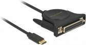 USB-C (m) naar 25-pins SUB-D met schroeven (m) IEEE1284 parallelle printerkabel / Prolific PL2305 chip - 1,8 meter