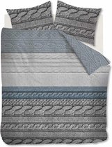 Ambiante dekbedovertrek Wende Blue Grey 100% katoen 2-Persoons - 200x200/220 cm + 2 slopen 60x70 cm