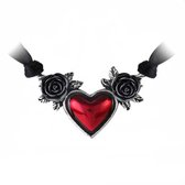 Alchemy Gothic Choker BLOOD HEART Rood/Zwart