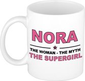 Nora The woman, The myth the supergirl cadeau koffie mok / thee beker 300 ml