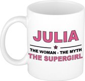 Julia The woman, The myth the supergirl cadeau koffie mok / thee beker 300 ml