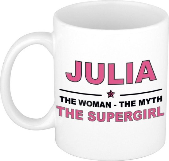 Nom du cadeau Julia - La femme, le mythe la tasse à café supergirl / tasse  300 ml -... | bol.com