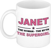 Janet The woman, The myth the supergirl cadeau koffie mok / thee beker 300 ml