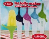 2 pack  x Ijslolly maker (8 stuks) |8 Ijslolly vorm| lolly maker |IJslolly|8 x 100 ml| ijsvormpjes voor invriezen|Kinderijsvormpjes met rietje|
