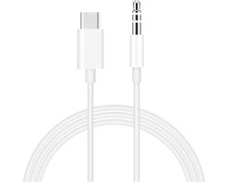 USB-C naar Headphone Jack Audio Aux Kabel - usb c naar Aux Auto Kabel - 3.5 mm - 1 Meter - Wit