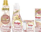 Robijn Rose Chique Home Care pakket - Wasmiddel, Wasverzachter, Geurstokjes & Geurkaars