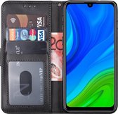 Huawei p smart 2020 hoesje bookcase met pasjeshouder zwart wallet portemonnee book case cover