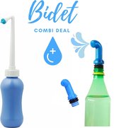 Bidet Combiset Clean Bum - Draagbare Bidet + Bidet Nozzle Blauw - Douche WC Set