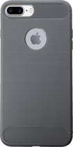 BMAX Carbon soft case hoesje geschikt voor Apple iPhone 8 Plus / Soft cover / Telefoonhoesje / Beschermhoesje / Telefoonbescherming - Grijs
