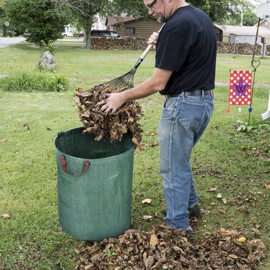 Tuinafvalzak - opvouwbare tuinafvalzak - afvalzak tuin - onkruidzakken - bladzakken - tuinafval - groenafval zak - gebruik voor tuinonderhoud - puin zak - 270 Liter - Waterafstotende tuinafvalzak - tuin tas - groenafvalzak - snoeiafval zak — afbeelding 2