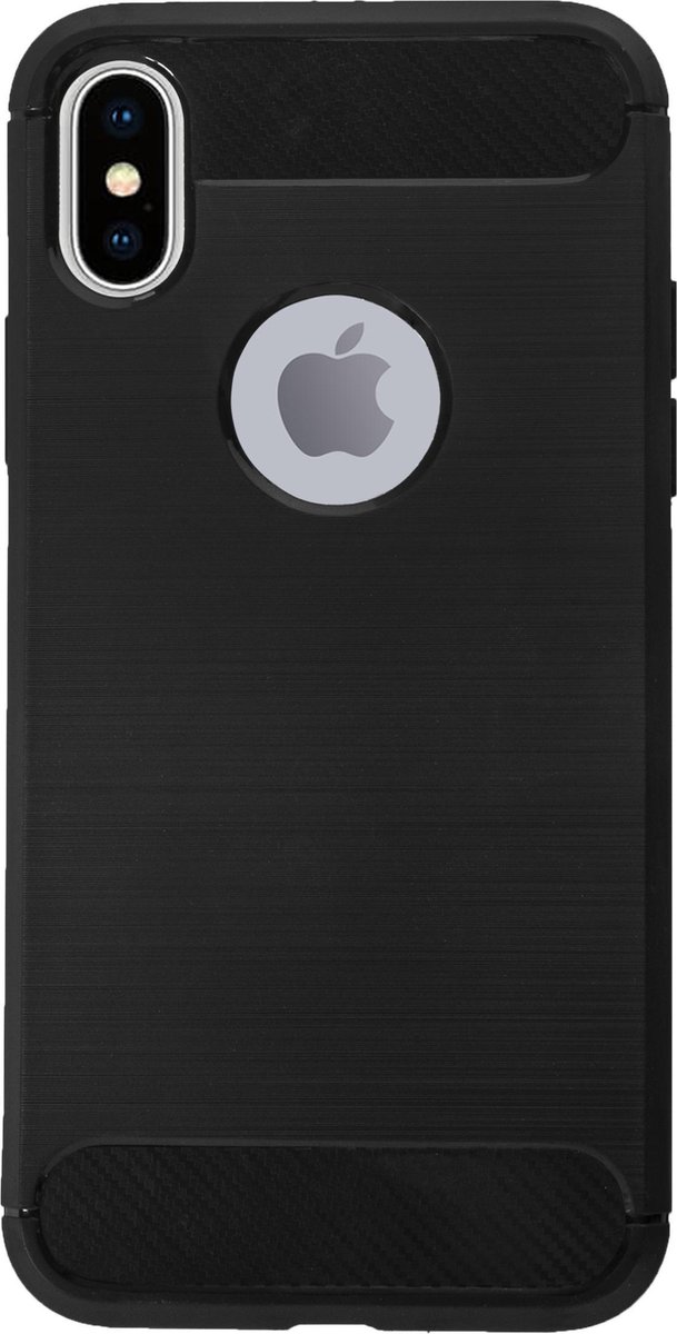 BMAX Carbon soft case hoesje geschikt voor Apple iPhone X/XS / Soft Cover - Zwart