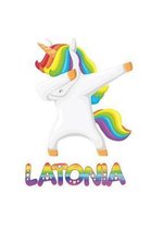 Latonia: Latonia 6x9 Journal Notebook Dabbing Unicorn Rainbow