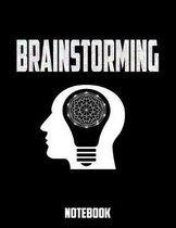 BRAINSTORMING Notebook - Large (8.5 x 11 inches) - 120 Pages- Black Cover