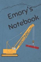 Emory's Journal: Heavy Equipment Crane Cover 6x9'' 200 pages personalized journal/notebook/diary
