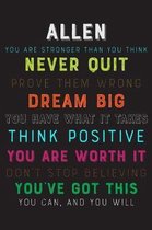 Allen You Are Stronger Than You Think Never Quit Prove Them Wrong Dream Big You Have What It Takes Think Positive You Are Worth It Dont Stop Believing