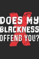 Does My Blackness Offend You: afro Notebook 6x9 Blank Lined Journal Gift