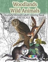 Woodlands wild animals Realistic animals adult coloring book
