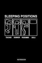 Sleeping Positions Doula Notebook: Liniertes Notizbuch A5 - Doula Geburtshelfer Hebamme Geburt Coach Geschenk