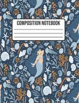 Composition Notebook: Mermaid Wide Ruled College Notepad 8.5 x 11 100 pages