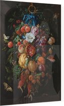Festoen van vruchten en bloemen, Jan Davidsz. de Heem - Foto op Plexiglas - 30 x 40 cm