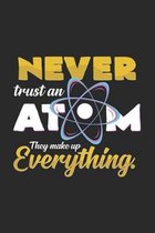 Never trust an atom: 6x9 Chemistry - dotgrid - dot grid paper - notebook - notes