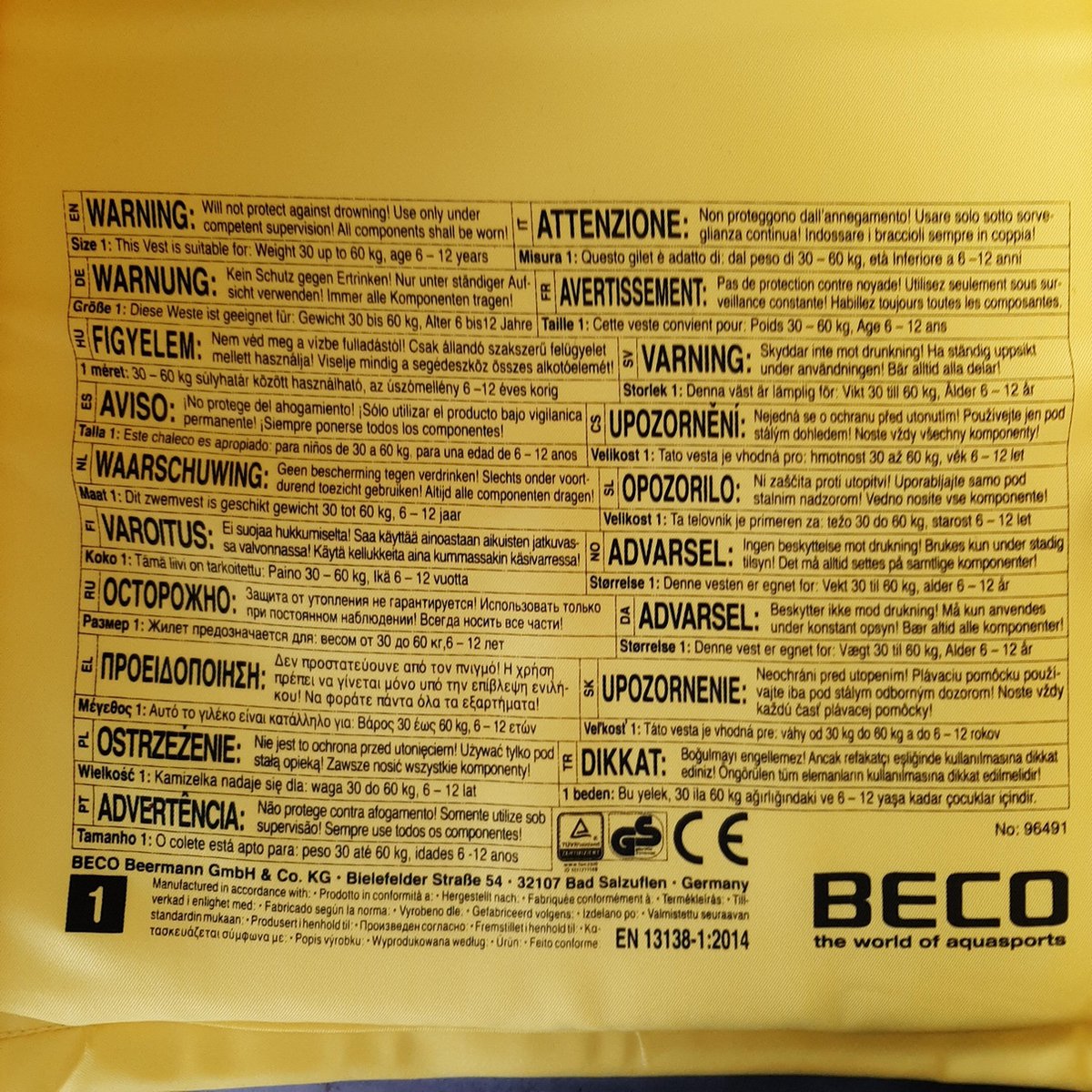 BECO Sindbad zwemvest - Drijfvest voor kinderen - 6 - 12 jaar - 60 kg — afbeelding 3