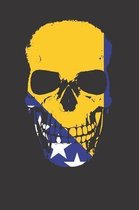 Bosnian Herzegovinian Flag Skull Notebook Journal: Bosnian Herzegovinian Flag Skull Notebook Journal Cpllege Ruled Journal 6 x 9 120 Pages