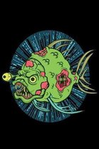 Zombie Fish Notebook: Zombie Notebook Of Doom for coworkers and students, sketches ideas and To-Do lists, Dot Grid notebook, 120 pages