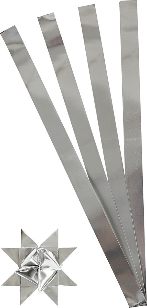 Vlechtstroken, L: 73 cm, B: 25 mm, d 11,5 cm, zilver, 100 stroken/ 1 doos