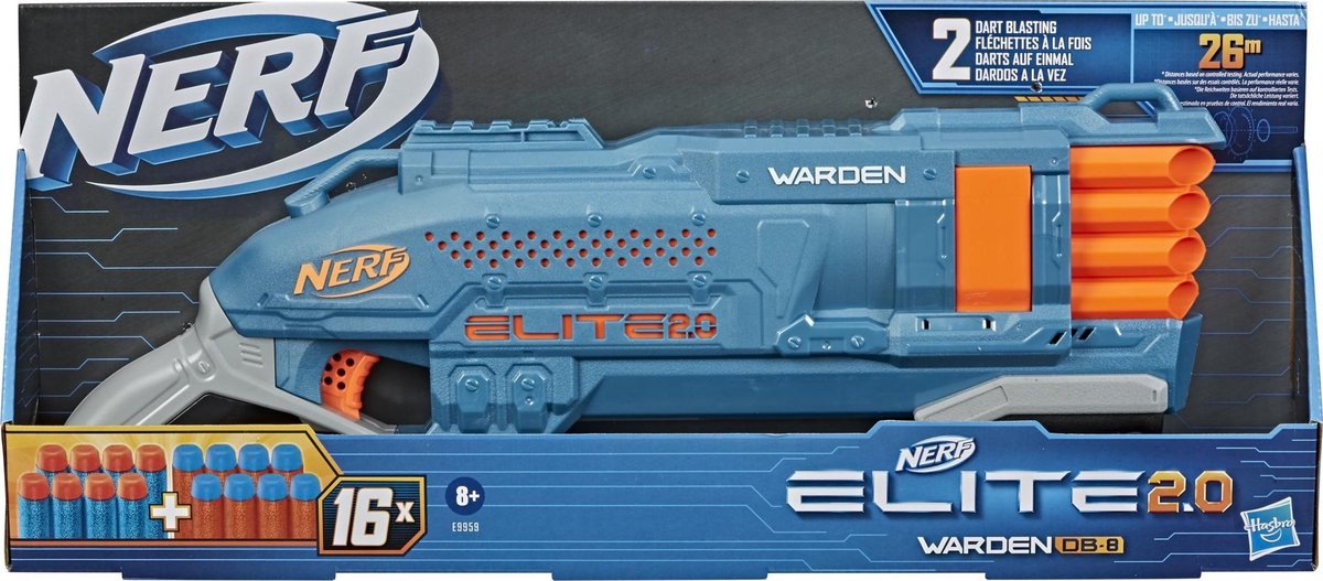 Hasbro Elite 2.0 Warden DB-8: dubbelloops nerf-gun met pompactie thumbnail 2