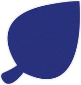 Blad vilt onderzetters  - Donkerblauw - 6 stuks - 9,5 x 9,5 cm - Tafeldecoratie - Glas onderzetter - Cadeau - Woondecoratie - Woonkamer - Tafelbescherming - Onderzetters Voor Glaze