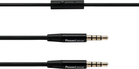 PowerLocus Audio Kabel 3.5mm Jack, Aux Kabel met Microfoon voor  Koptelefoons | bol.com