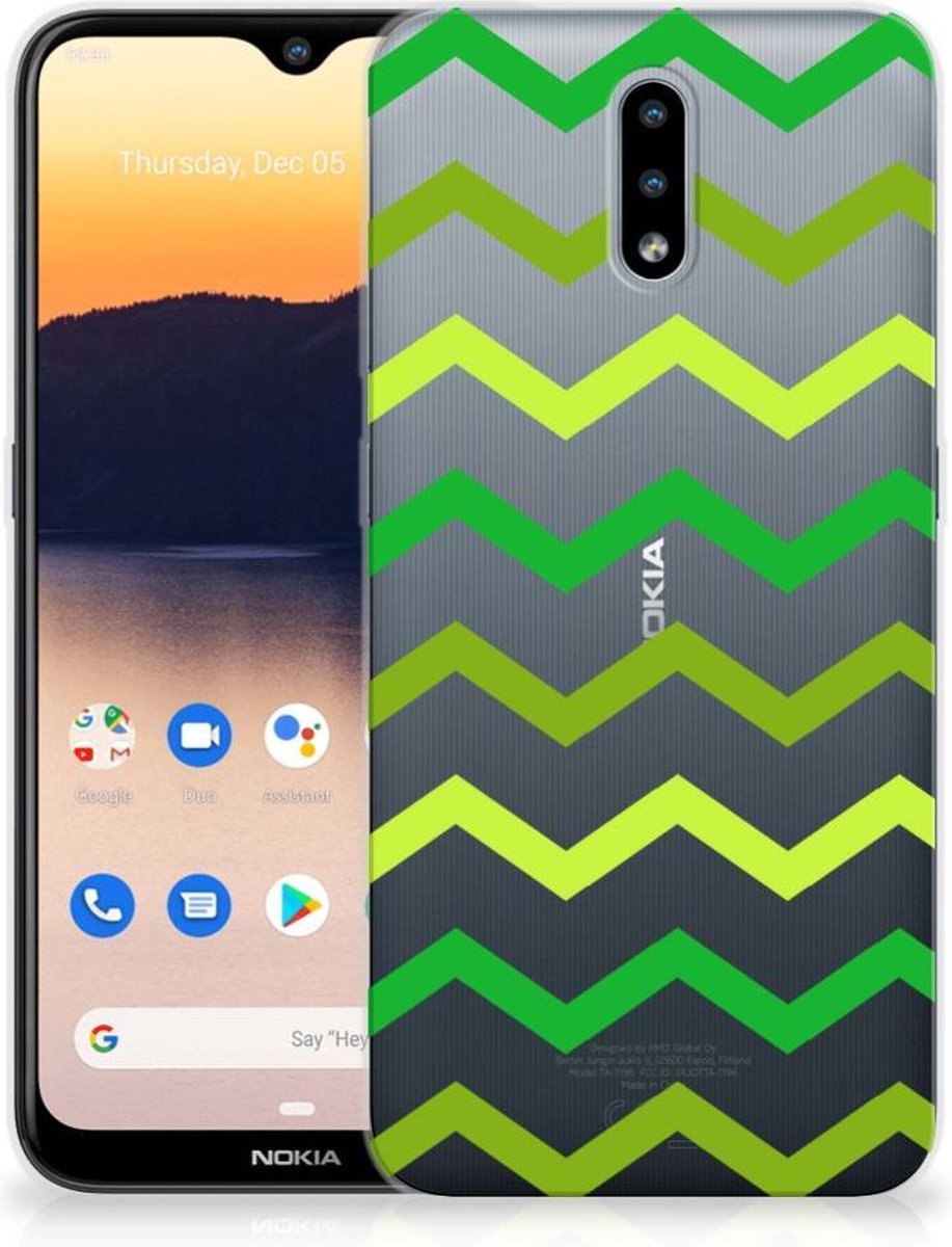TPU Hoesje voor Nokia 2.3 TPU bumper Zigzag Groen