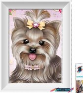 Diamond painting- Dieren- hond - 30 x 35 cm - Set Inc.l Bakje en Pen