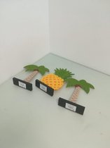 Decoratief beeld - palmbomen en ananas - 3 stuks- Vilt