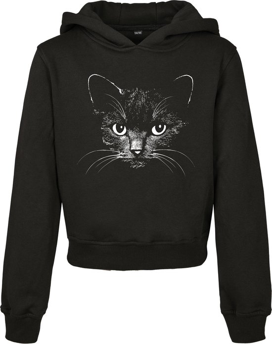 Mister Tee Kinder - Kids - Cropped - Noir - Cat - Sweat à capuche - Sweat à capuche Filles Sweat à capuche Taille 134/140