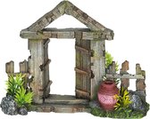 Aqua deco houten poort 21x7,5x16cm