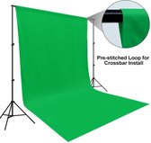 CRPHY Achtergronddoek - 2.98m x 2.98m - Opvouwbaar - Voor fotostudio of video-opname - Groen (Zonder Statief)