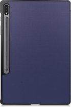 Tablet hoes geschikt voor Samsung Galaxy Tab S7 Plus (2020) - Tri-Fold Book Case - Donker Blauw