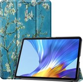 Tablet hoes geschikt voor Huawei MatePad 10.4 Tri-Fold Book Case - Witte Bloesem