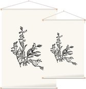 Vleugeltjesbloem zwart-wit (Milkwort) - Foto op Textielposter - 40 x 60 cm
